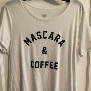 Short sleeved mascara and coffee tee
